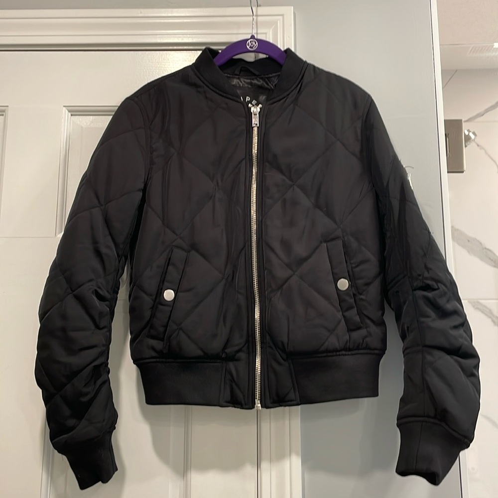 Superdry Black Quilted Full-Zip Bomber Jacket
